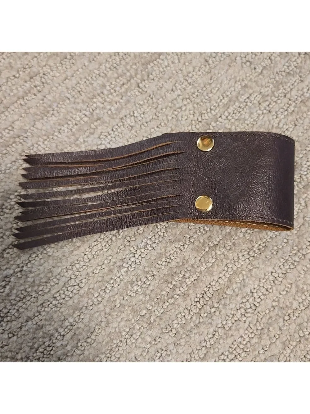 Heather Gardner 2in Cali Fringe Cuff-Chocolate